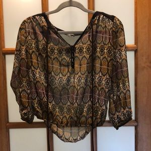 Multicolored Button Blouse